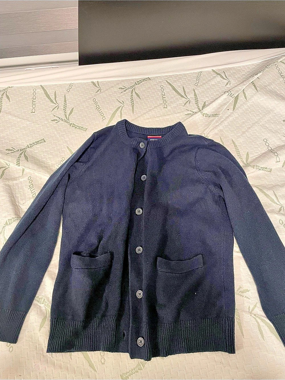 Navy Button-Front Cardigan